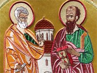 Икона святых апостолов – вышивка на облачении