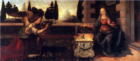 Благовещение. Леонардо да Винчи, 1472